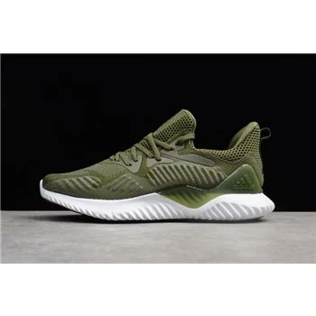 New Adidas AlphaBounce Army Green/White