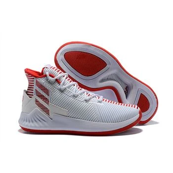 2018 Adidas D Rose 9 White/Red Men's Basketball Shoes