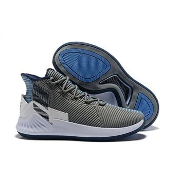 2018 New Adidas D Rose 9 Grey Blue White Shoes