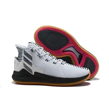 2018 Adidas D Rose 9 White/Black-Gum Men's Basketball Shoes