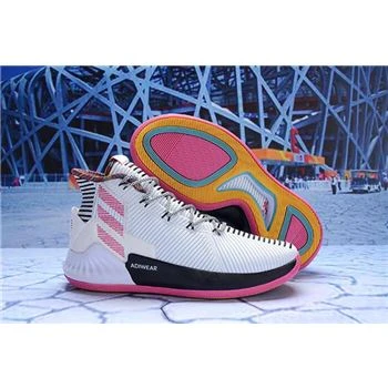 Adidas D Rose 9 White Black Pink BB7658