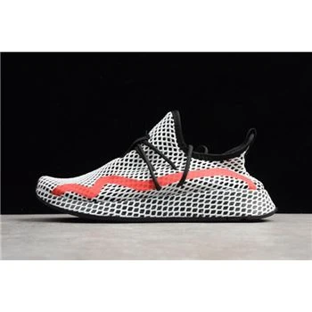 New Adidas Deerupt Runner White Black Red Shoes