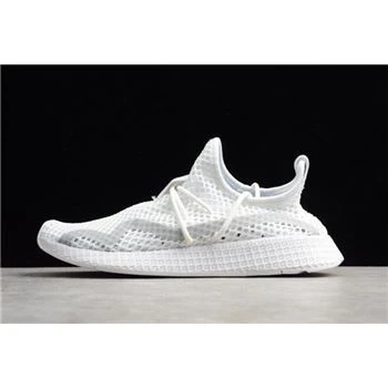 New Adidas Deerupt Runner White/Grey-Blue Shoes 2018