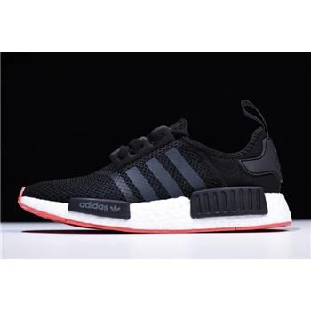 New Adidas NMD R1 Black/Carbon-Trace Scarlet Men's Running Shoes CQ2413