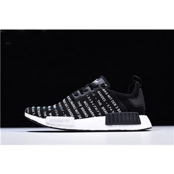 New Adidas NMD R1 Brand With The Three Stripes Core Black/FTWR White S76519
