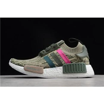Adidas NMD R1 Primeknit Green Night/Shock Pink BY9864