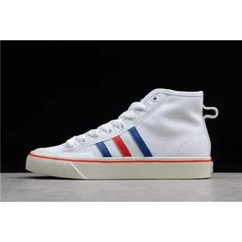 2018 New Adidas Nizza Hi White/Royal Blue-Red AF6338