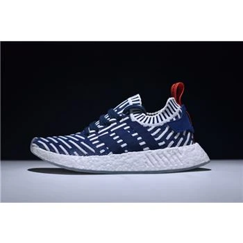 Men's Adidas NMD R2 Primeknit Navy/White-Red Shoes BB2909