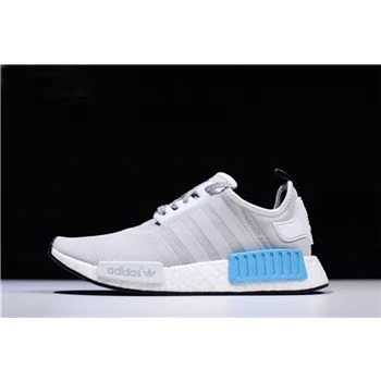 New Adidas NMD R1 Runner Light Grey/White-Blue Men's and Women's Shoes S31511