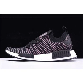 New Adidas NMD R1 STLT Primeknit Core Black/Pink-White CQ2386