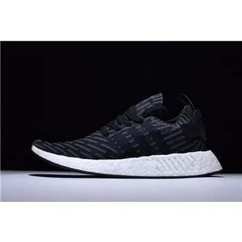 New Adidas NMD R2 Primeknit Black/White-Pink BA7239