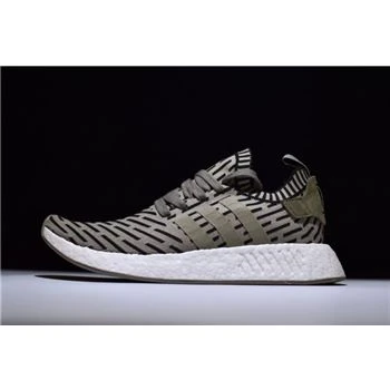 New Adidas NMD R2 Primeknit Olive Green/Trace Cargo BA7198