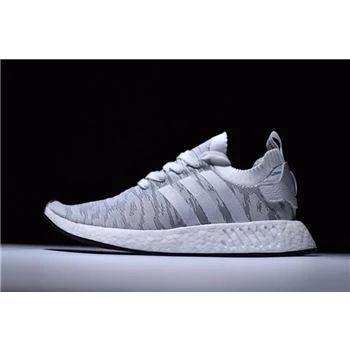 Adidas NMD R2 Primeknit White/Grey-Red Men's and Women's Size BY9410