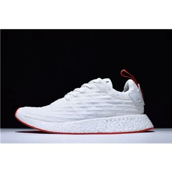 Adidas NMD R2 Primeknit in White and Red BA7253