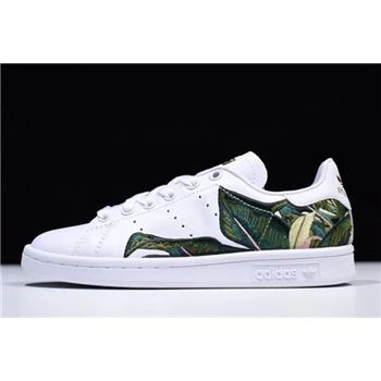 Women's Adidas Originals Stan Smith White Green Golden B28012