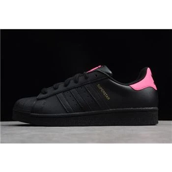 Women's Adidas Superstar Black/Pink-Metallic Gold AF5666