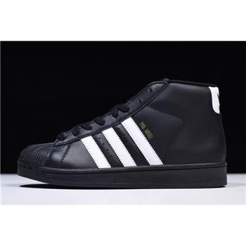 New Adidas Superstar Pro Model Black/White-Metallic Gold B39368