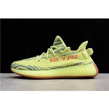2018 Adidas Yeezy Boost 350 V2 Semi Frozen Yellow/Raw Steel/Red B37572