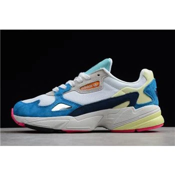 WMNS Adidas Falcon White Blue Yellow Red BB9178